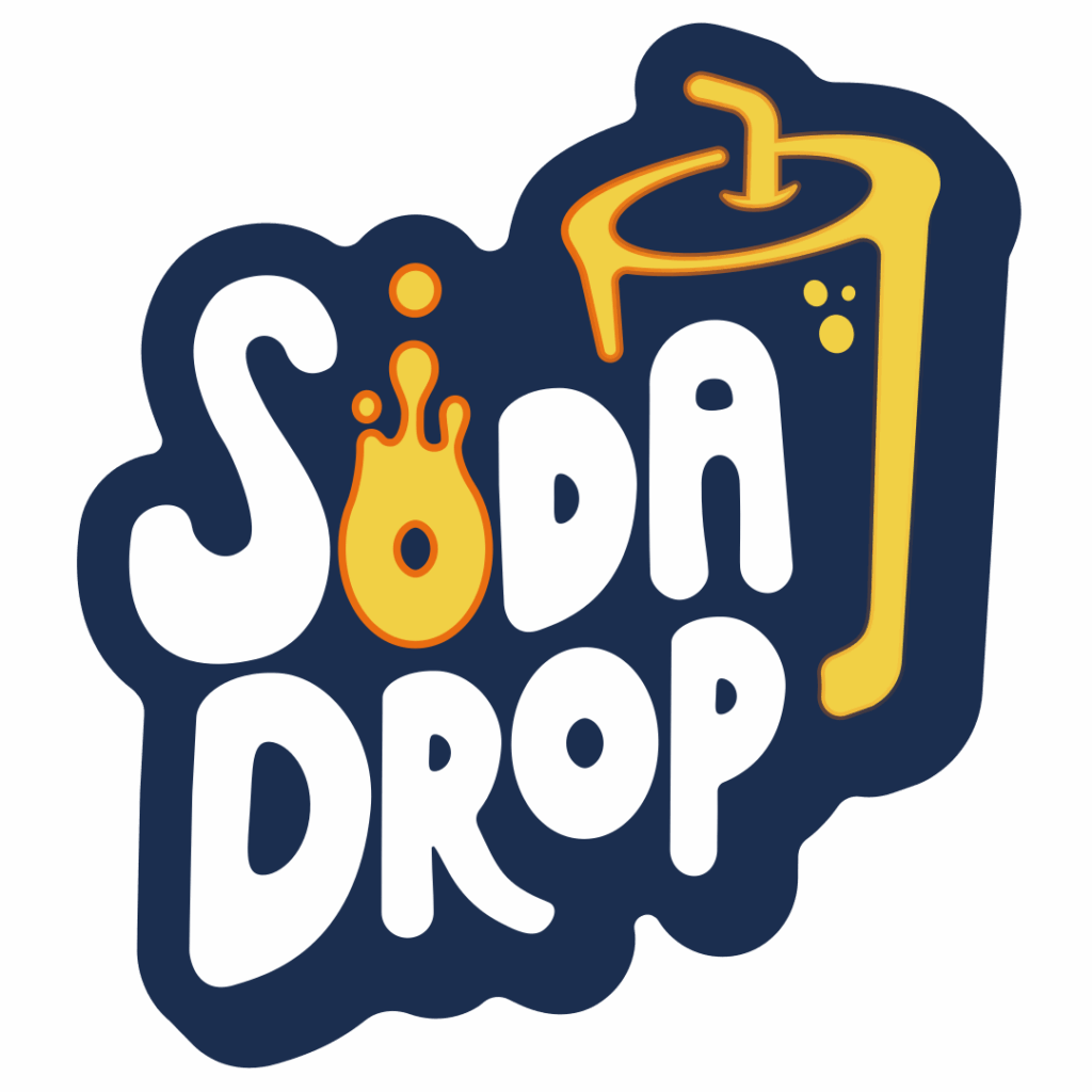 Soda Drop basic logo in a squared size on a transparent background.