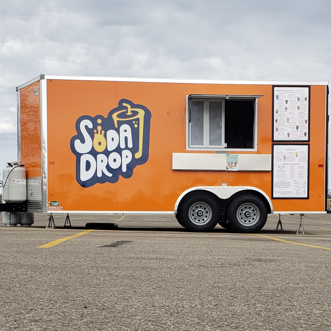 Soda Drop trailer in side profile view.